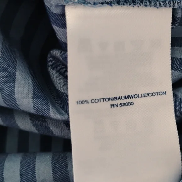 Lands' End Classic Cotton Shirt Dress Ombre Blue Stripe Preppy Size Small - Picture 17 of 17